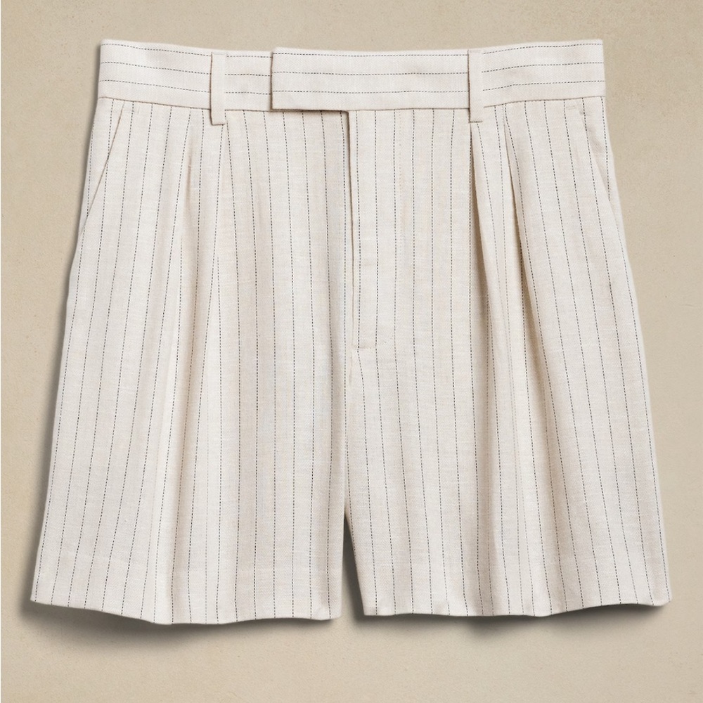 NEW Banana Republic - Linen-Blend Stripe Trouser Short